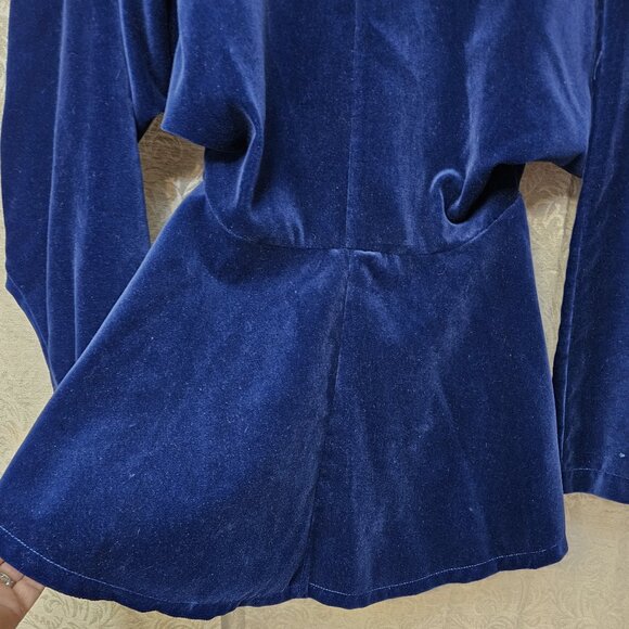 Norma Kamali avant-garde vintage couture 1980s sapphire velvet peplum jacket - Picture 8 of 10